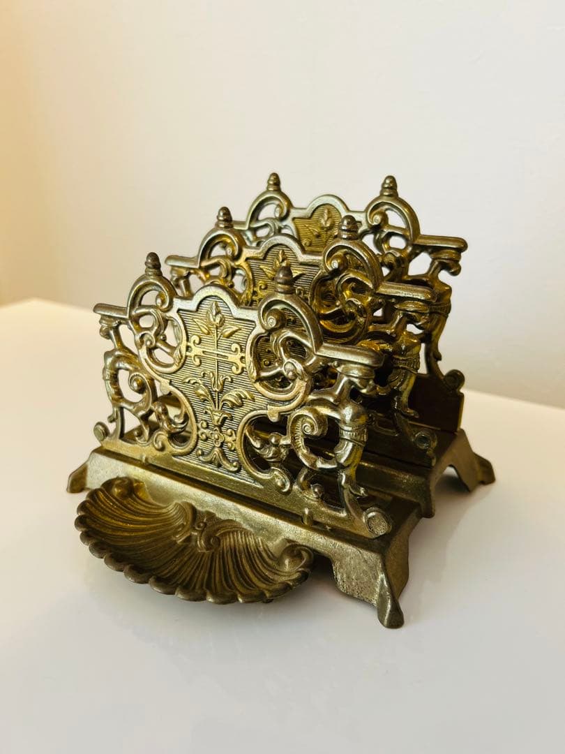 ★美品★イタリア製 真鍮製アンティーク レターラック ナプキンスタンド