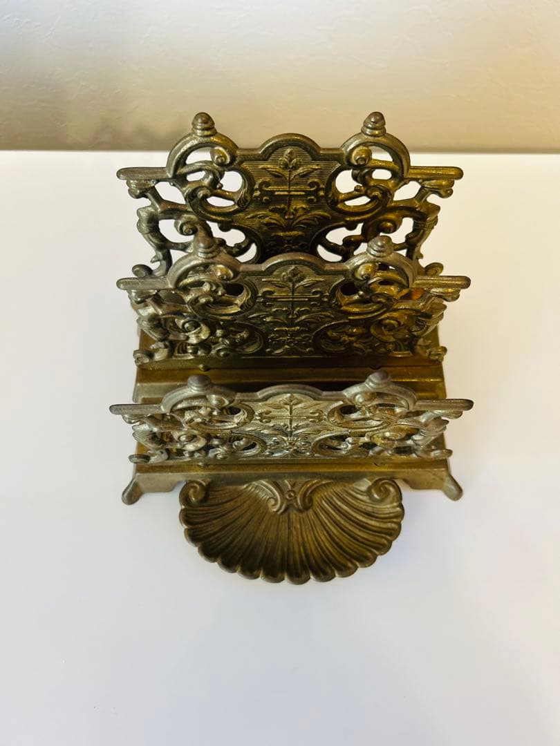 ★美品★イタリア製 真鍮製アンティーク レターラック ナプキンスタンド