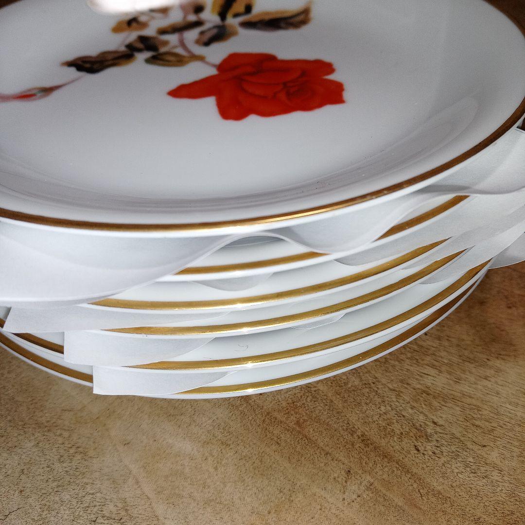 則武　井上武の赤いバラの陶磁器食器セット 6枚