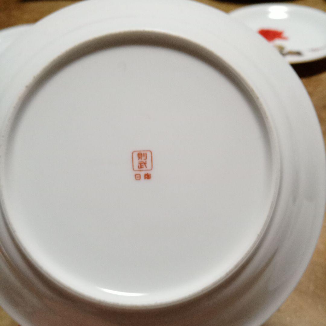 則武　井上武の赤いバラの陶磁器食器セット 6枚