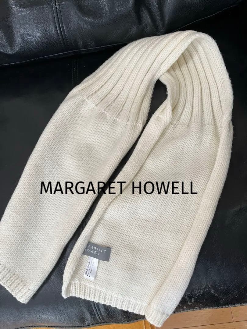 【新品・未使用品】MARGARET HOWELL ショートマフラー　アイボリー