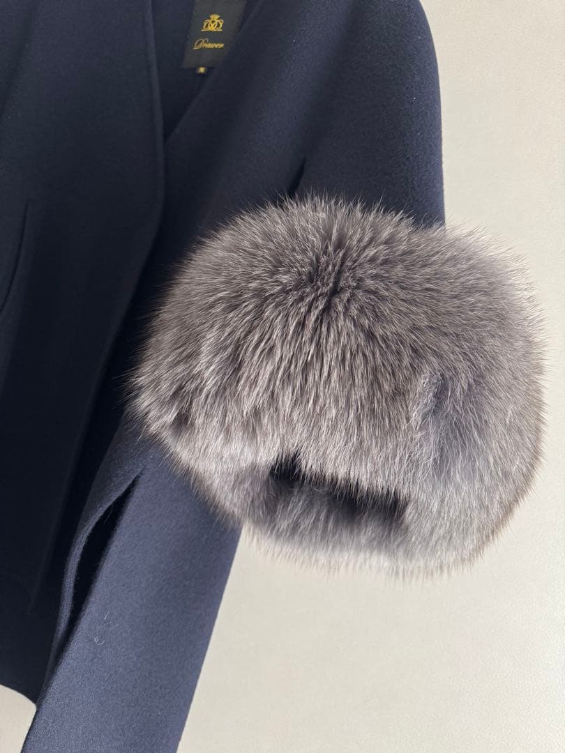 【極美品】DRAWER ビーバーケヌキファージャケット（NAVY）36