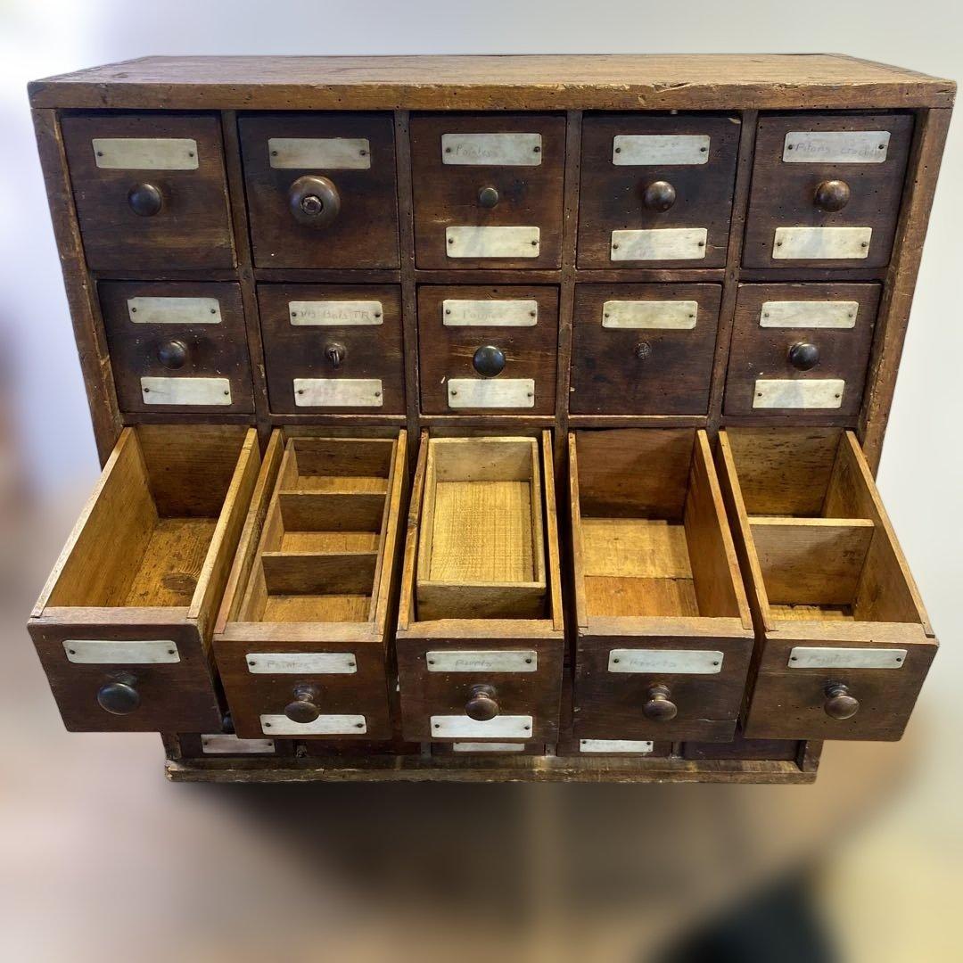 25杯引き出し 靴職人アトリエ アンティーク