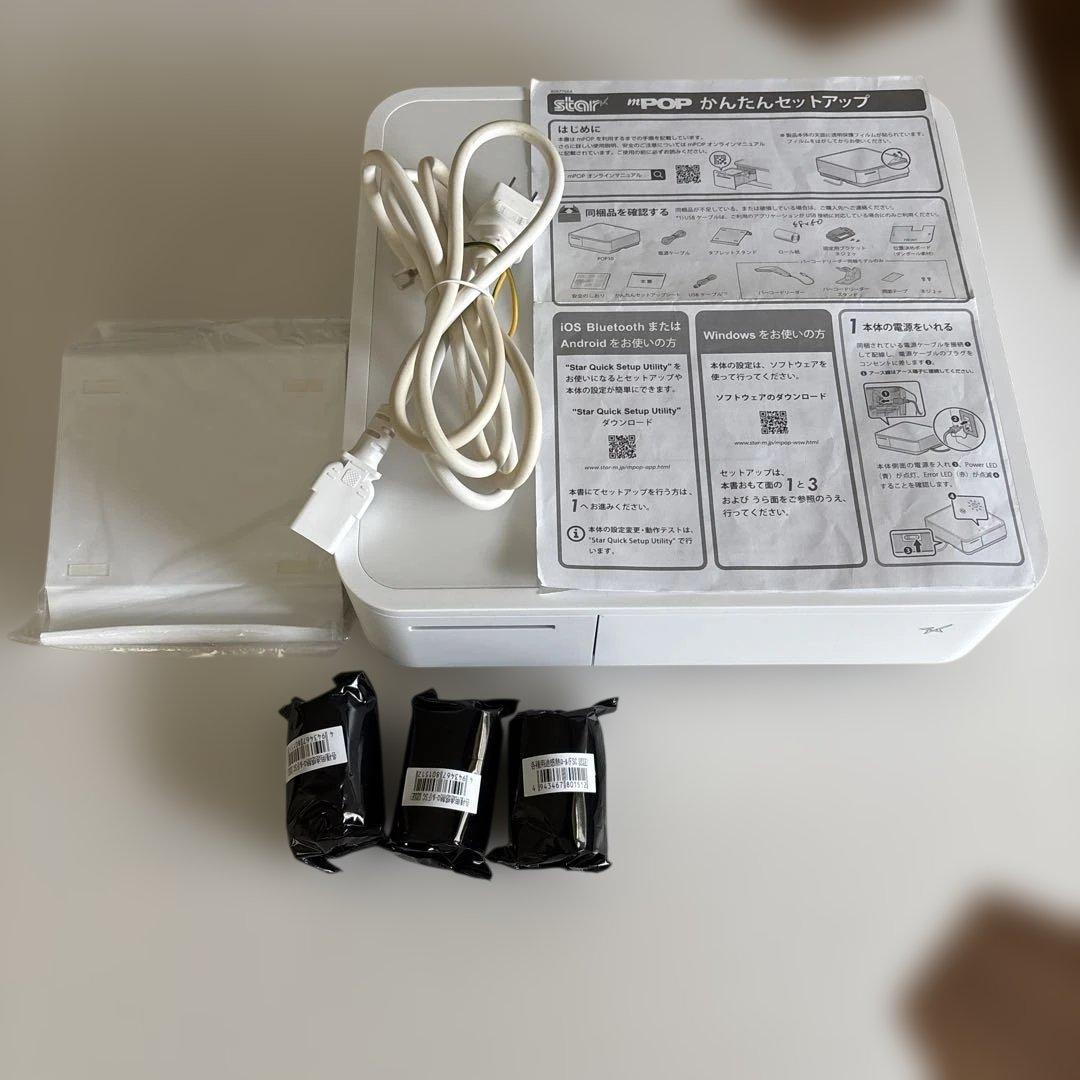 スター精密　サーマルプリンタ付キャッシュドロアmPOP 交換ロール3本付