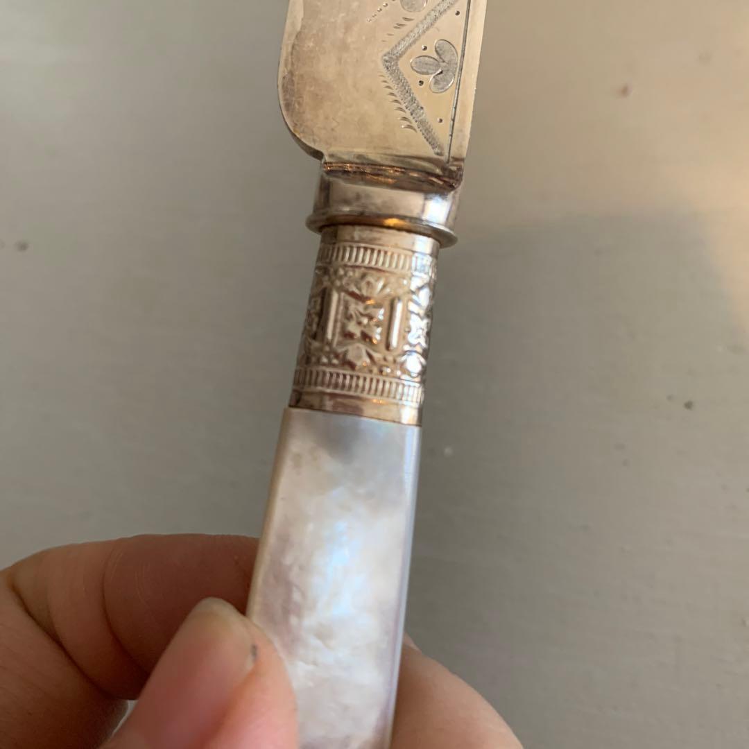 白蝶貝のデザートカトラリーセット☆12人分24本☆アンティーク☆