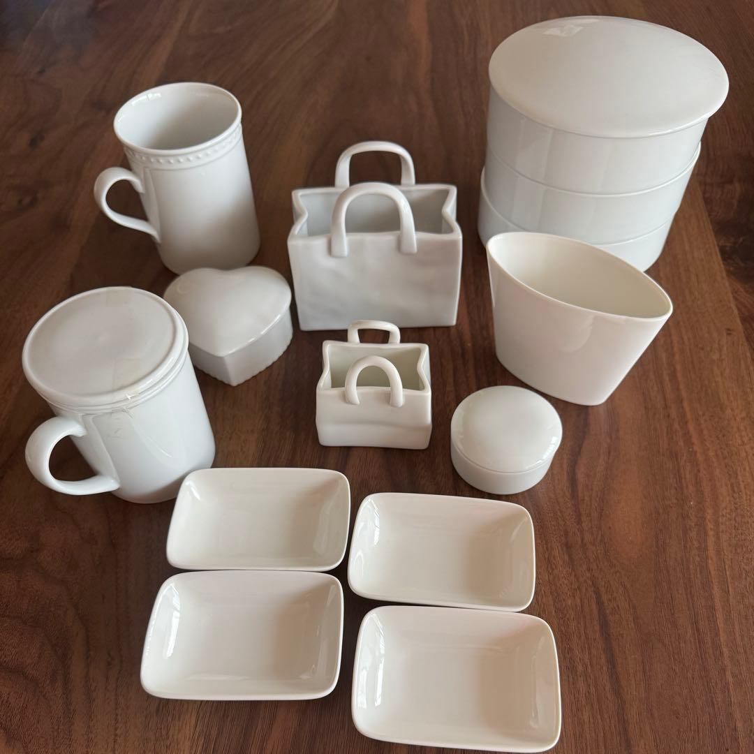 花子　　白磁セット　ポーセラーツ