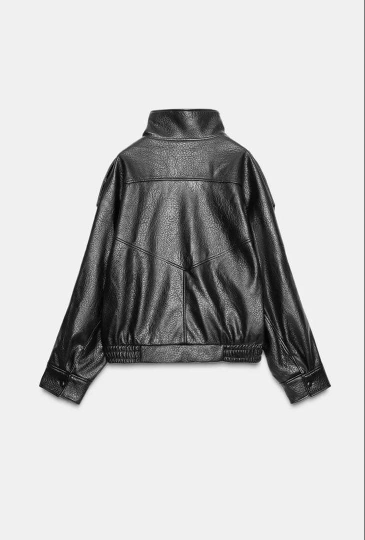 ZARA フェイクレザージャケット ブラック M