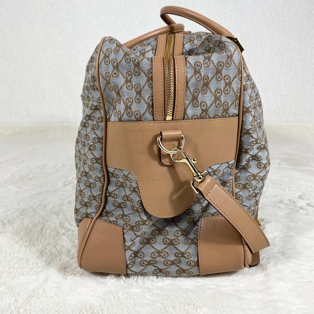 【美品】アニヤハインドマーチ リボン柄 ボストンバッグ 旅行カバン 総柄