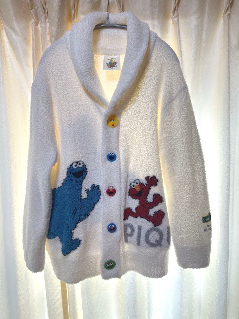 新品　ジェラートピケ セサミストリート ジャガード カーディガン　S〜M