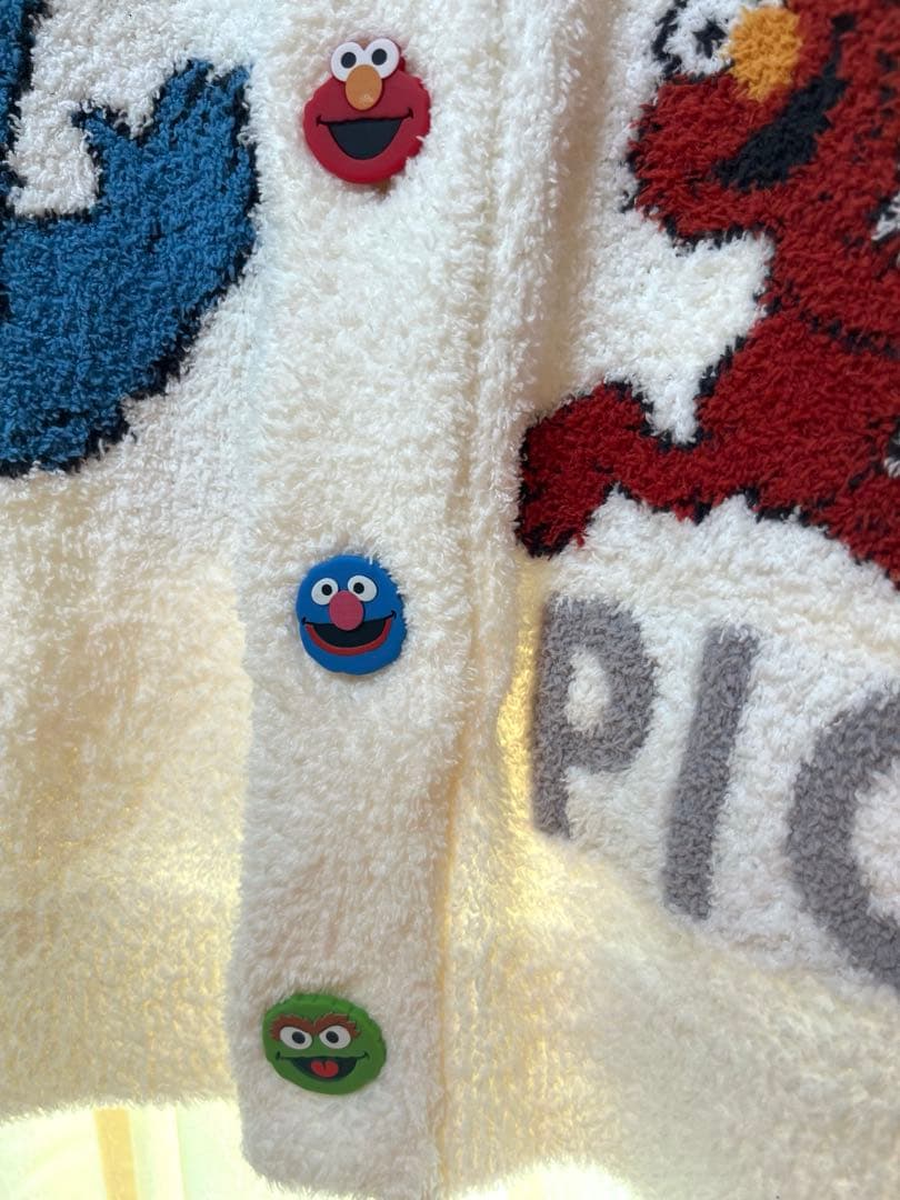 新品　ジェラートピケ セサミストリート ジャガード カーディガン　S〜M