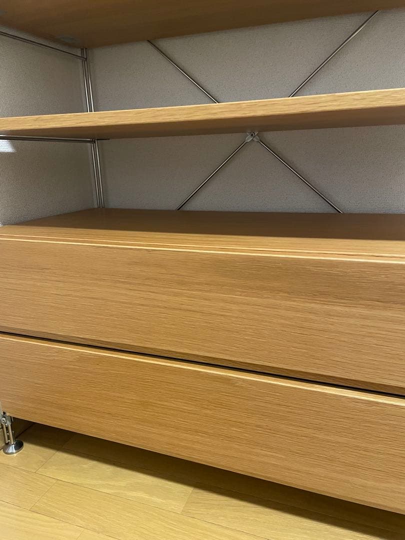 専用出品　 無印良品 ステンレスユニットシェルフ ガラス引き戸1&棚板1&引戸2