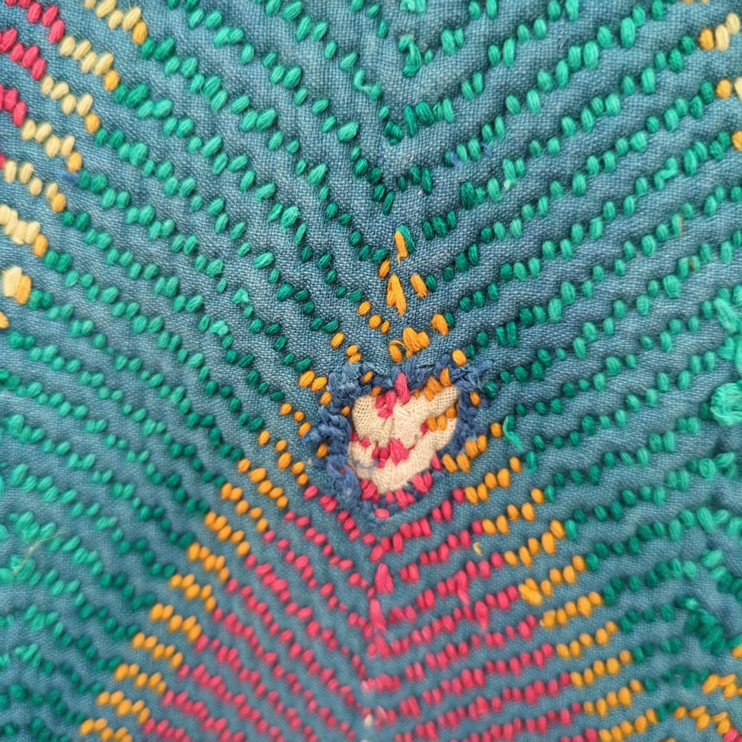 アンティーク ヴィンテージカンタキルト 刺繍 ラグ ロホリカンタ 388