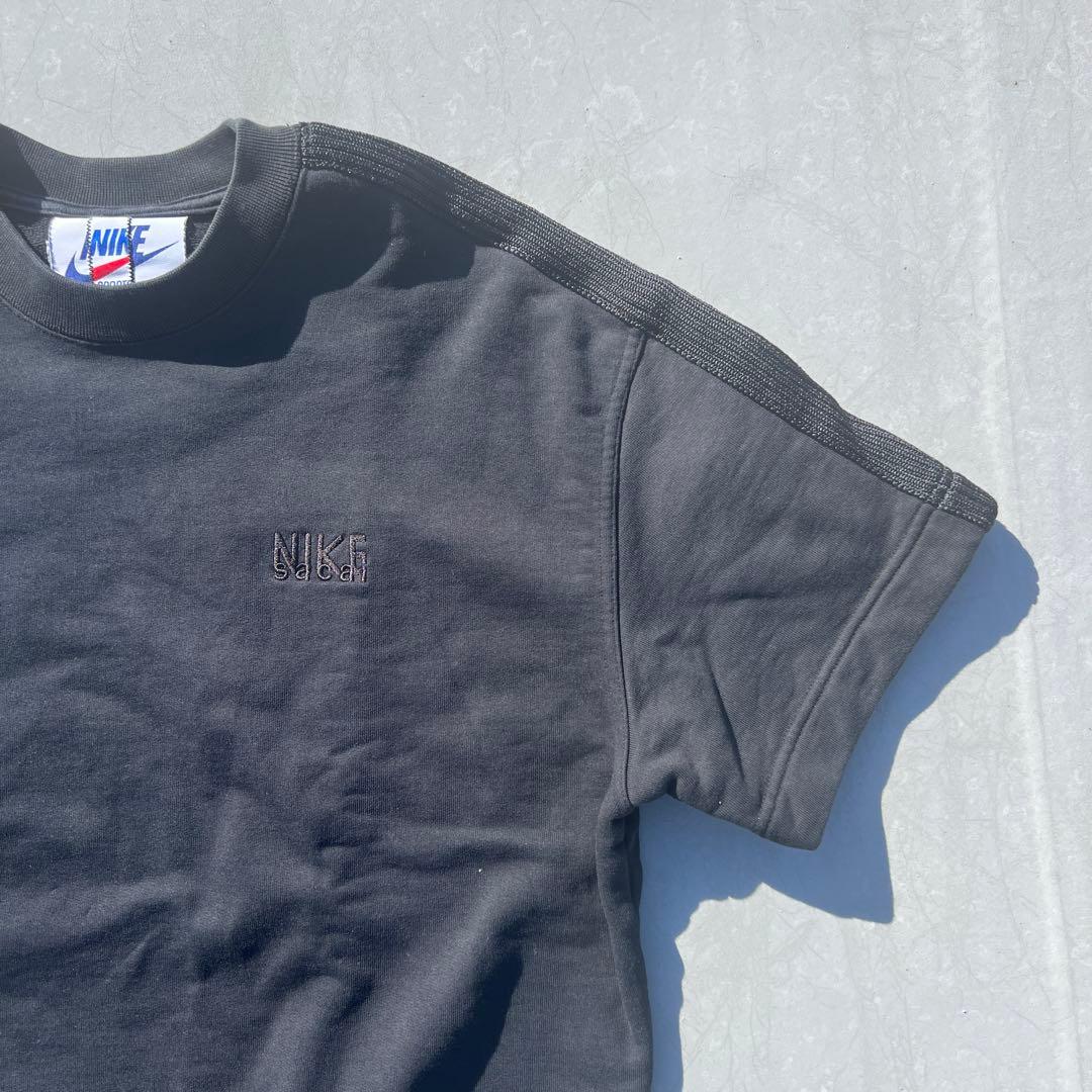 sacai nike 半袖　スウェット　サイズＬ　ブラック