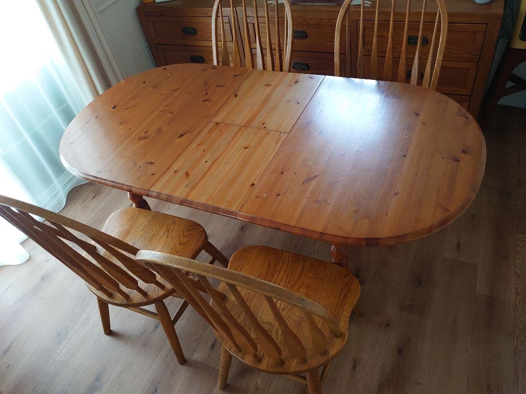 伸長式ダイニングテーブルセット US製 アメリカ家具 ヴィンテージ家具