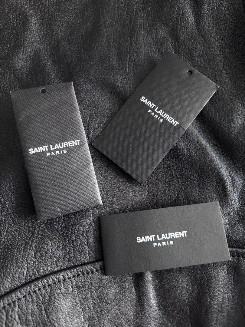 SAINT LAURENT ブラックダブルライダースジャケット　エディ期 F36