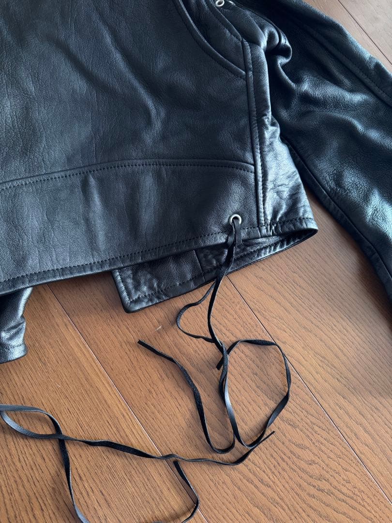 SAINT LAURENT ブラックダブルライダースジャケット　エディ期 F36