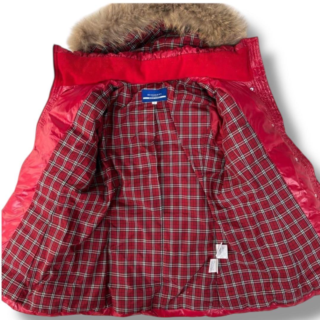 極美品 バーバリーブルーレーベル ノバチェック フレア Aライン ダウンJKT