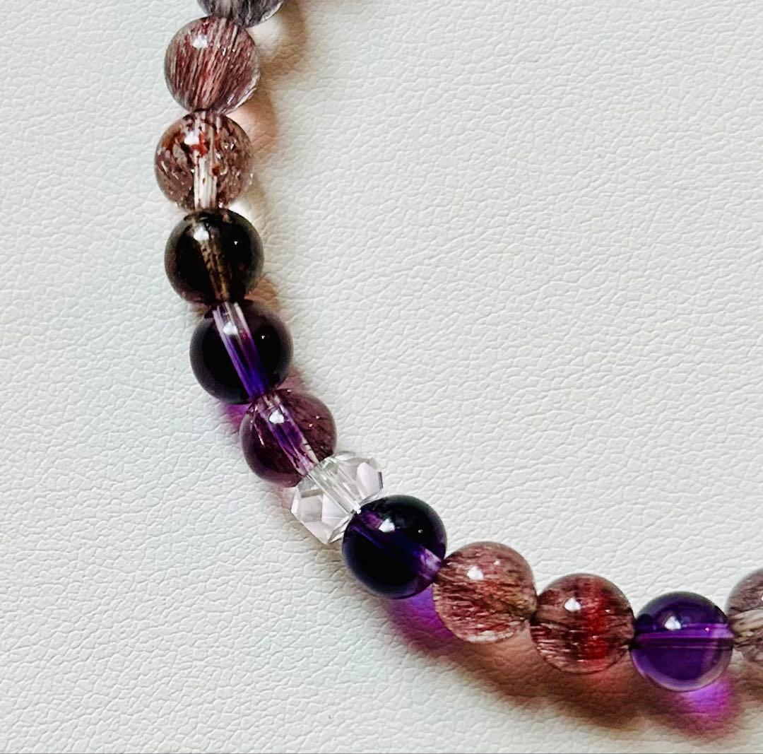 【美品】【高品質】特別価格！パワーストーン スーパーセブン 約6mm 新品未使用