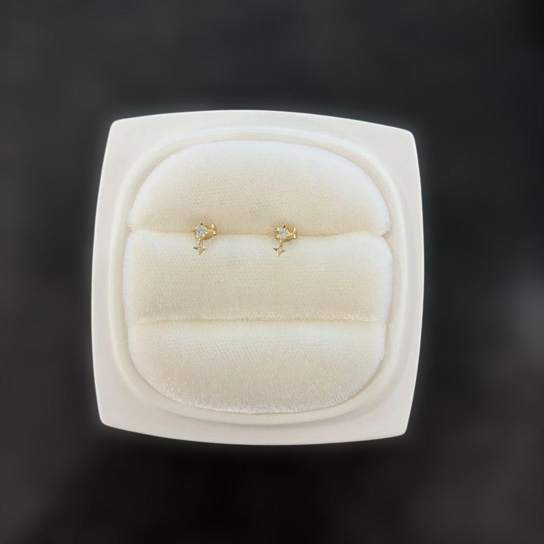 AHKAH アルビレオ ピアス 18Kイエローゴールド ダイヤモンド