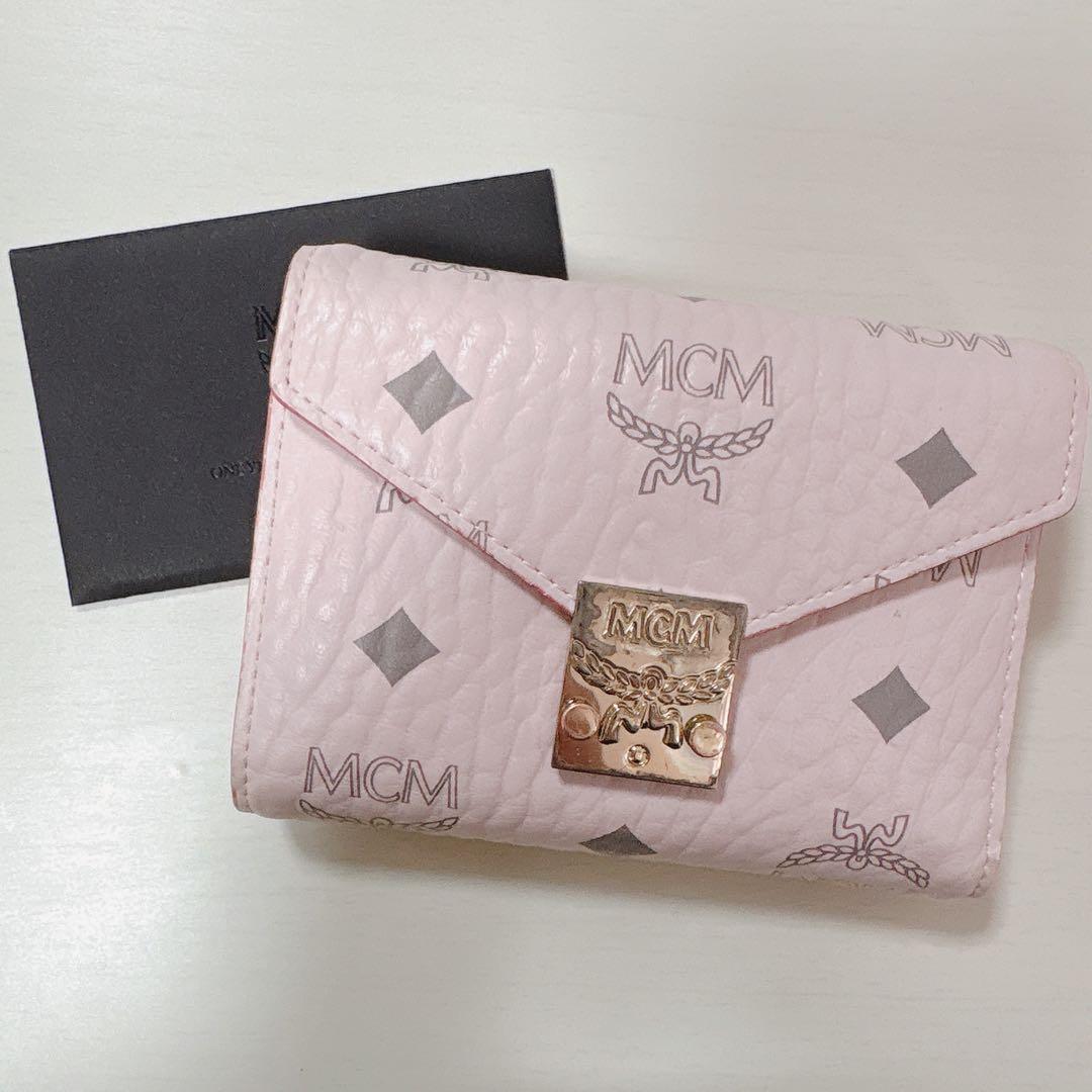 MCM ピンク 三つ折り 財布