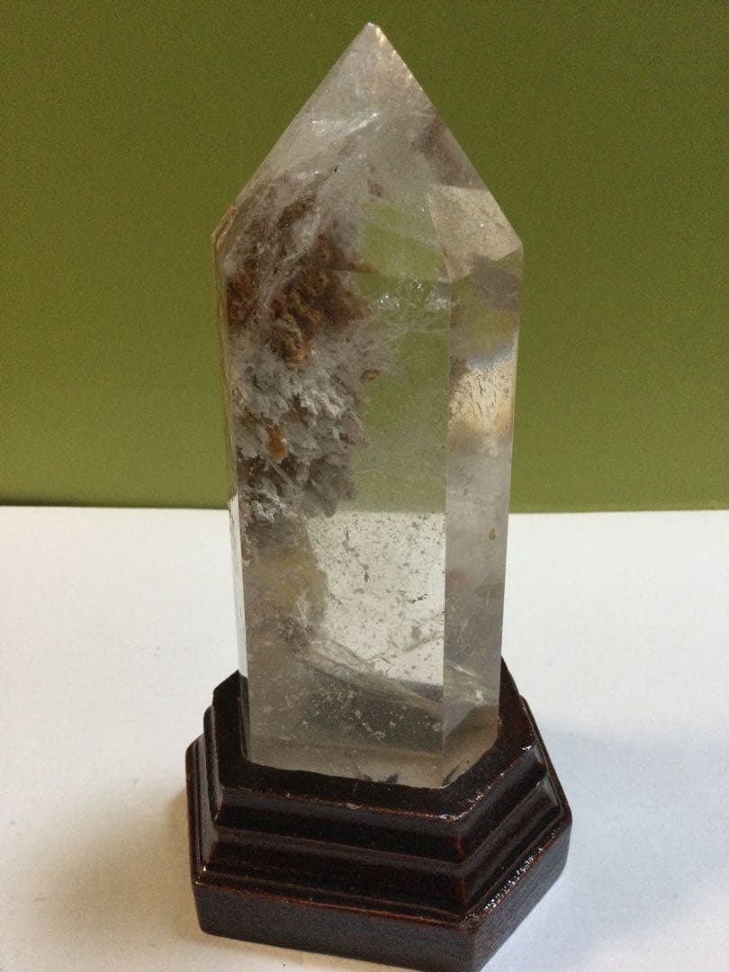 ガーデン水晶6角柱，赤水晶6角柱，インカローズ原石，3点セット