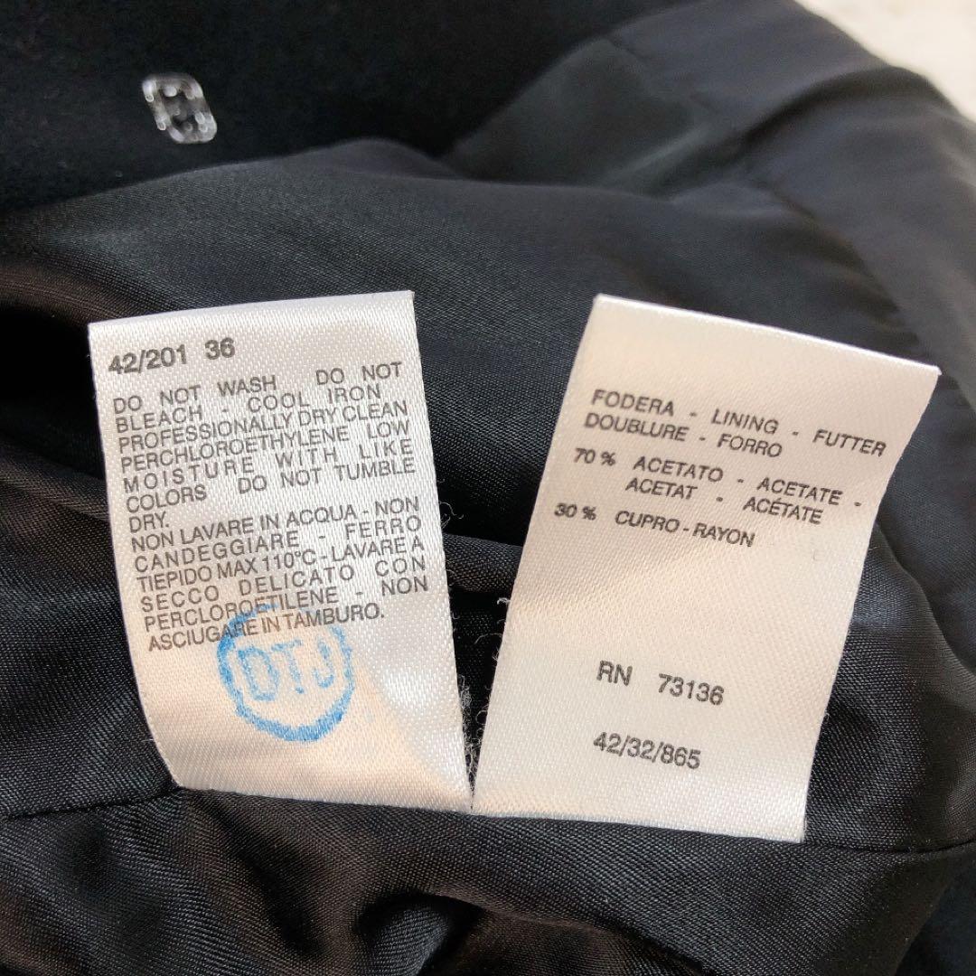 MaxMara*マックスマーラ　ロングコート　女優襟　ブラック　銀タグ 36