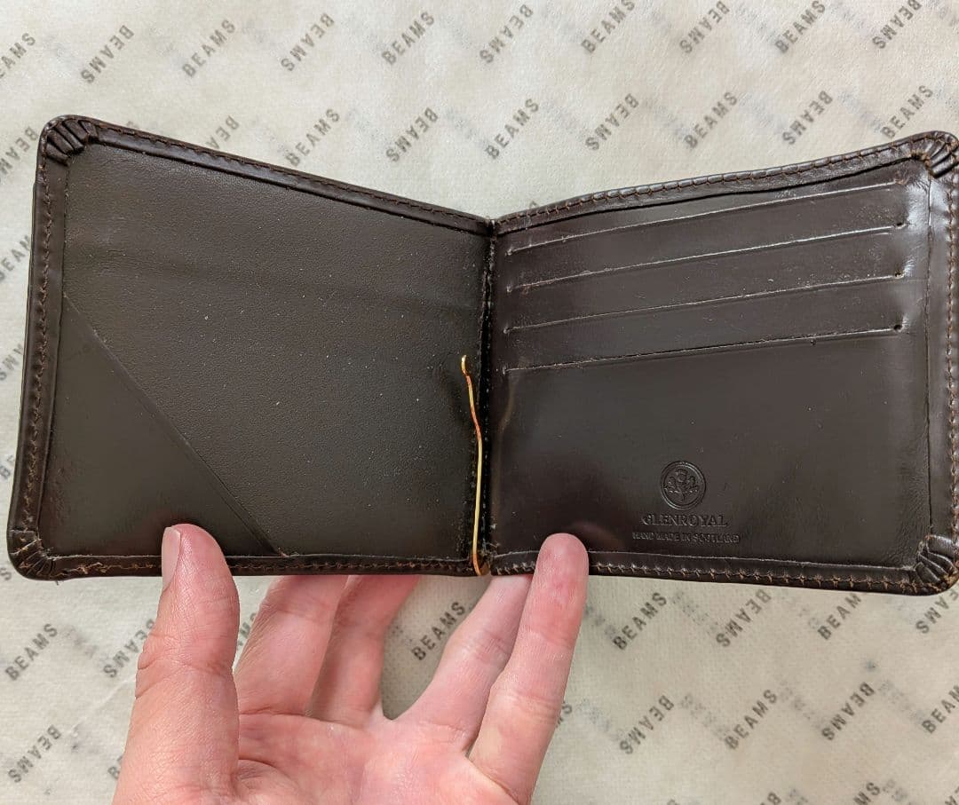【専用ワックス付】GLEN　マネークリップ　小銭入れ付