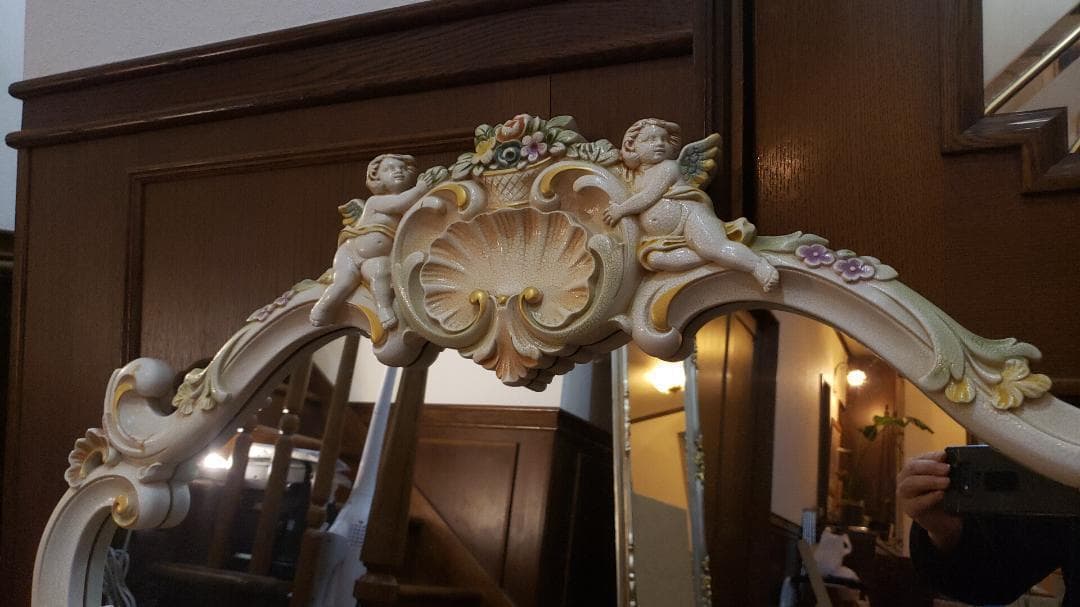 壁掛け鏡 壁掛け 壁掛けミラー 96x80cm 高級豪華鏡 アンティーク調