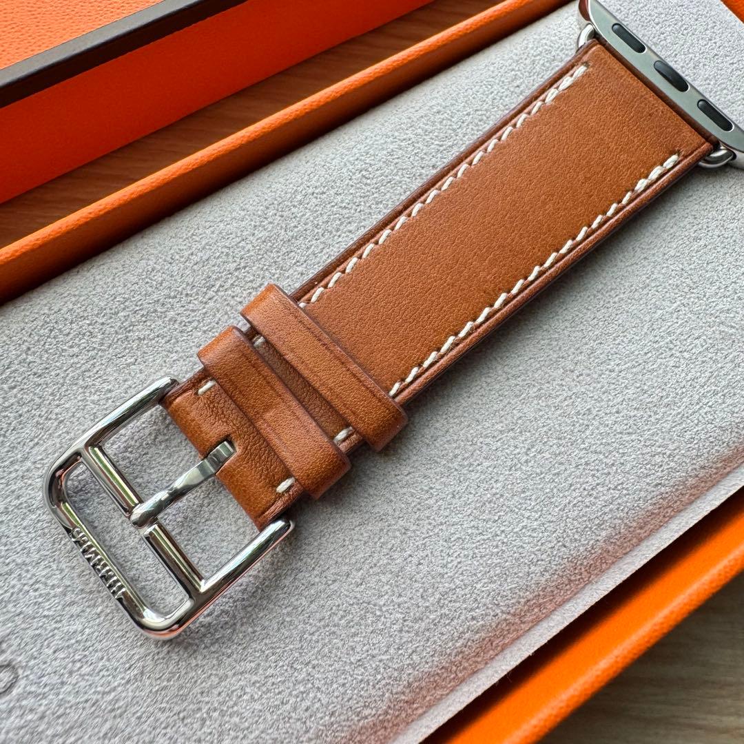 2350 Apple Watch エルメス　ブラウン　レザー　ドゥブルトゥール