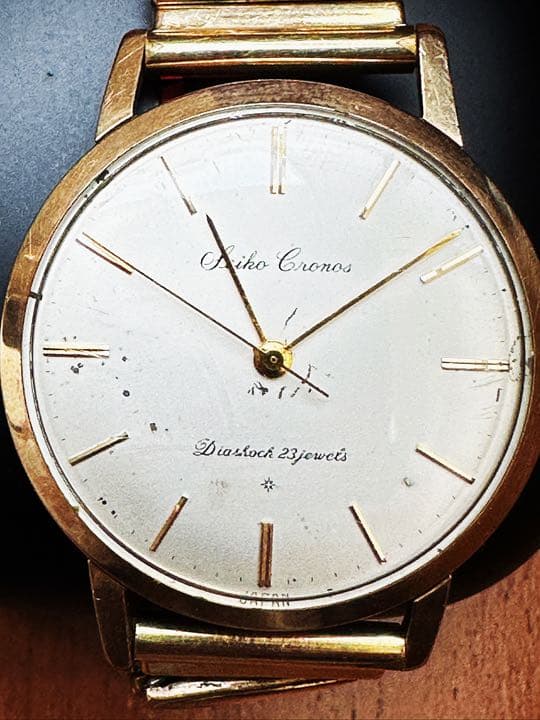 希少、SEIKO クロノス、14Kゴールドフィルド 手巻時計、送料無料
