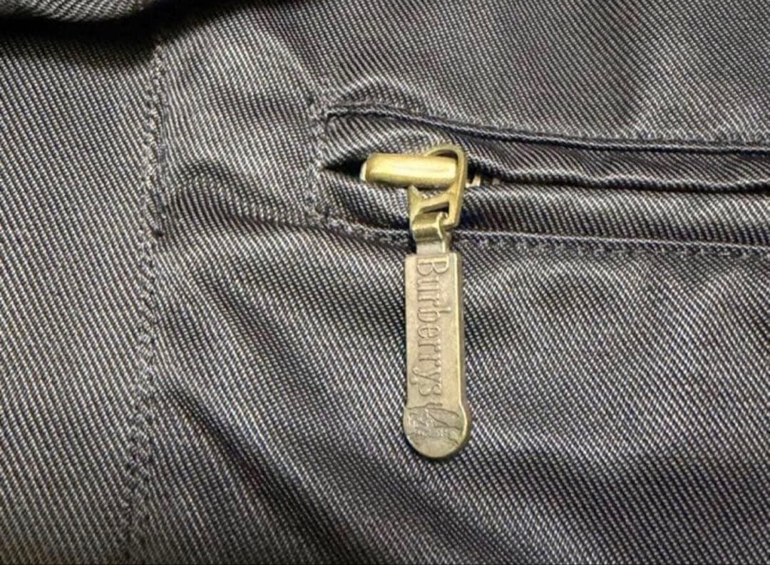 90s Burberry England製 ハーフコート　ブラック　イギリス