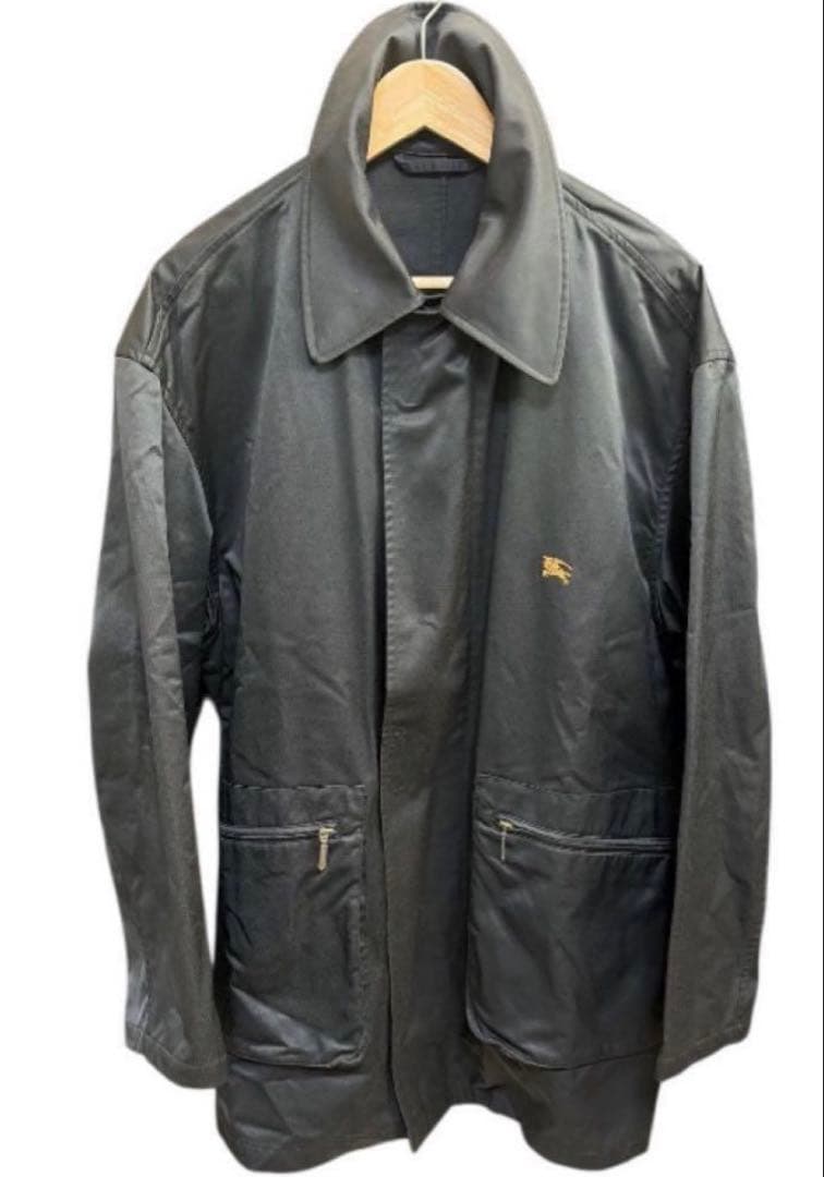 90s Burberry England製 ハーフコート　ブラック　イギリス
