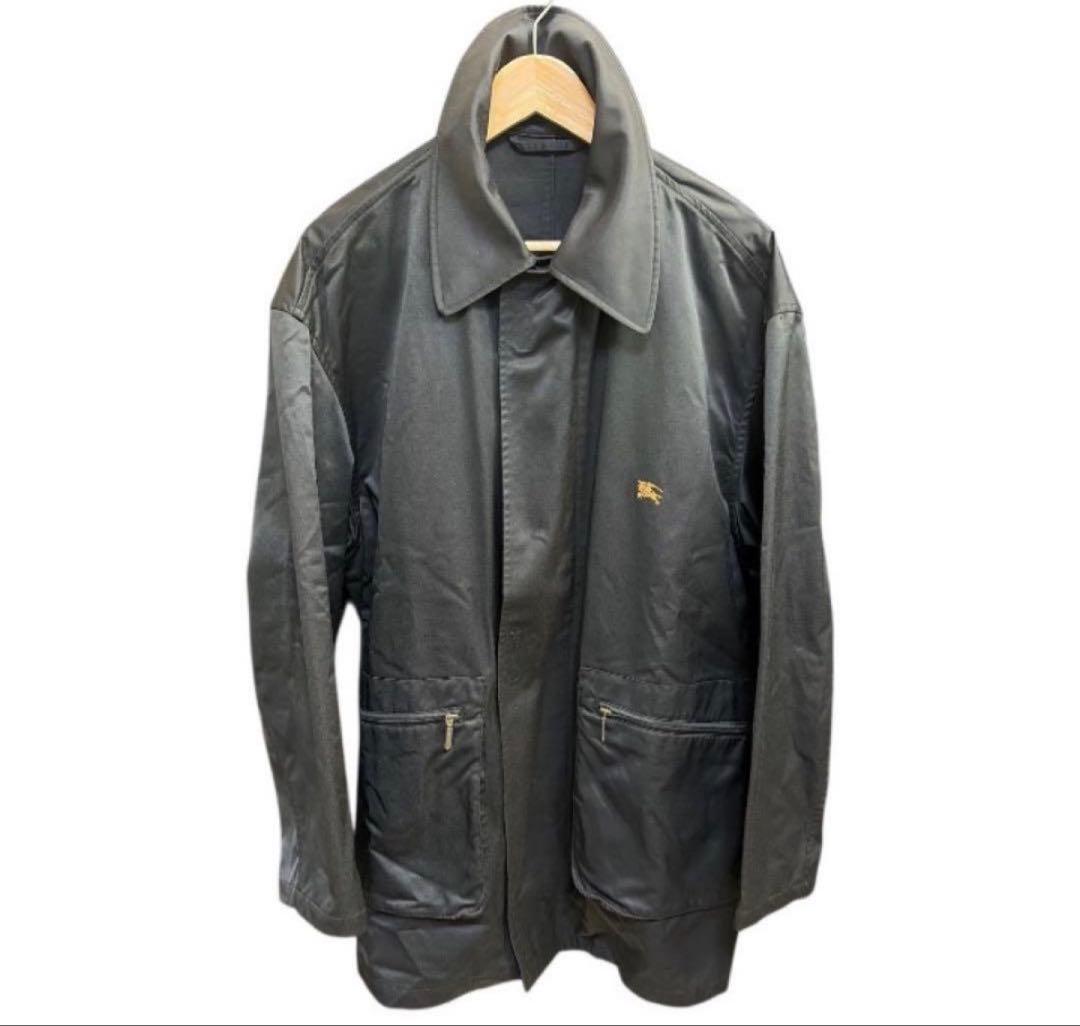90s Burberry England製 ハーフコート　ブラック　イギリス