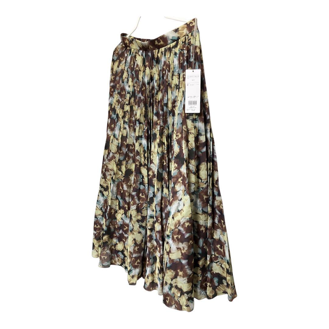 未使用品　タグ付き　EPOCA フィオーレプリント プリーツスカート