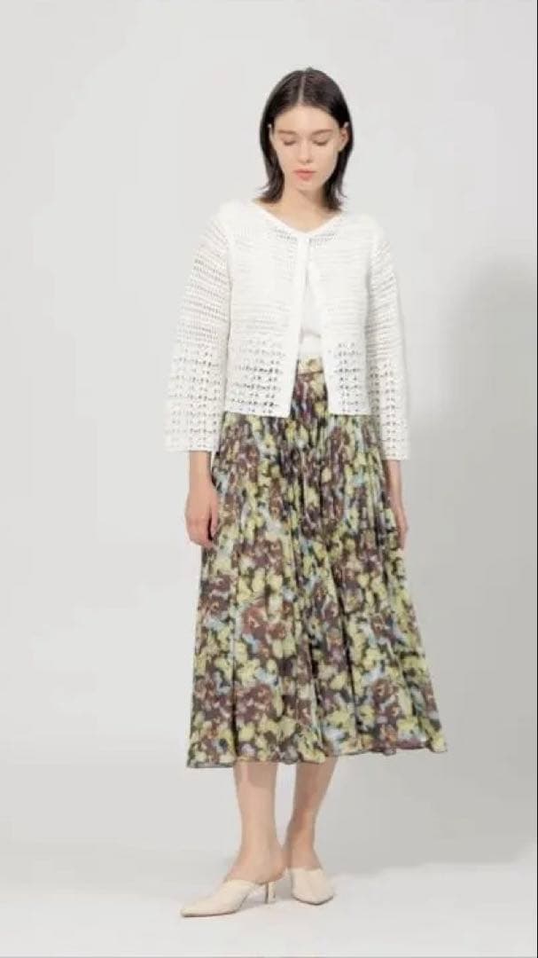 未使用品　タグ付き　EPOCA フィオーレプリント プリーツスカート