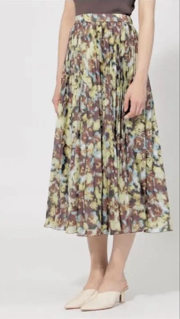 未使用品　タグ付き　EPOCA フィオーレプリント プリーツスカート