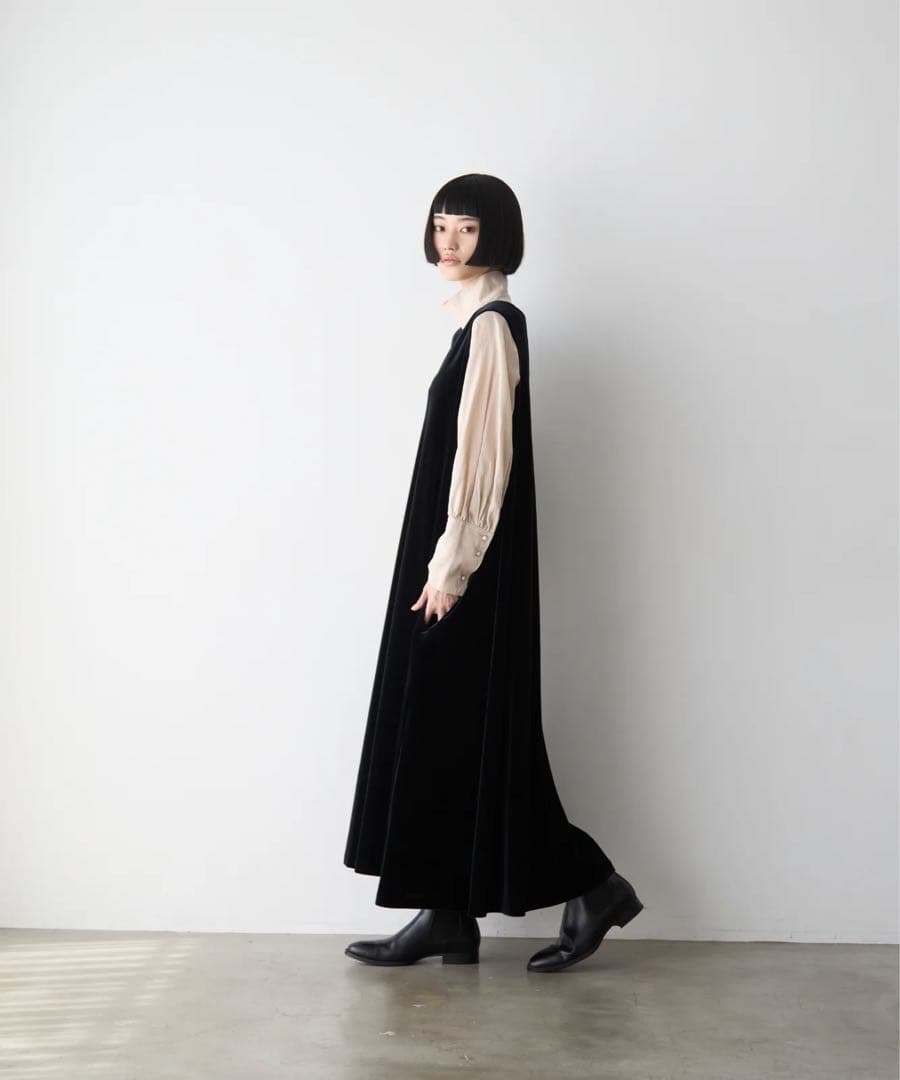 foufou THE DRESS #16 サイズ1 ノースリーブベロアワンピース