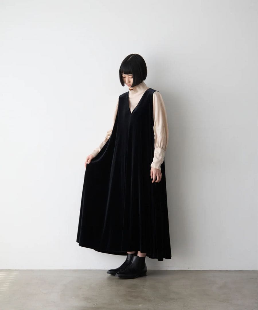 foufou THE DRESS #16 サイズ1 ノースリーブベロアワンピース