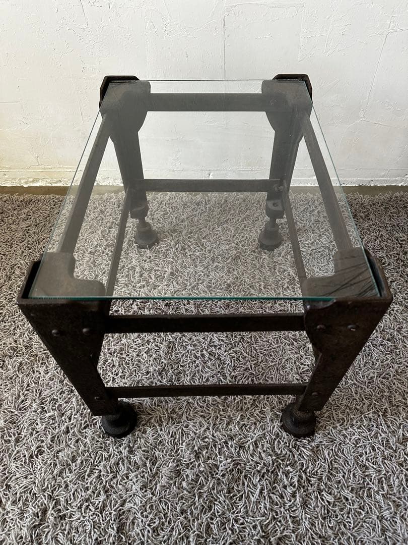 アンティーク/ビンテージ 鉄製ミニテーブル 工業系 古民家 レトロ 配送料込み