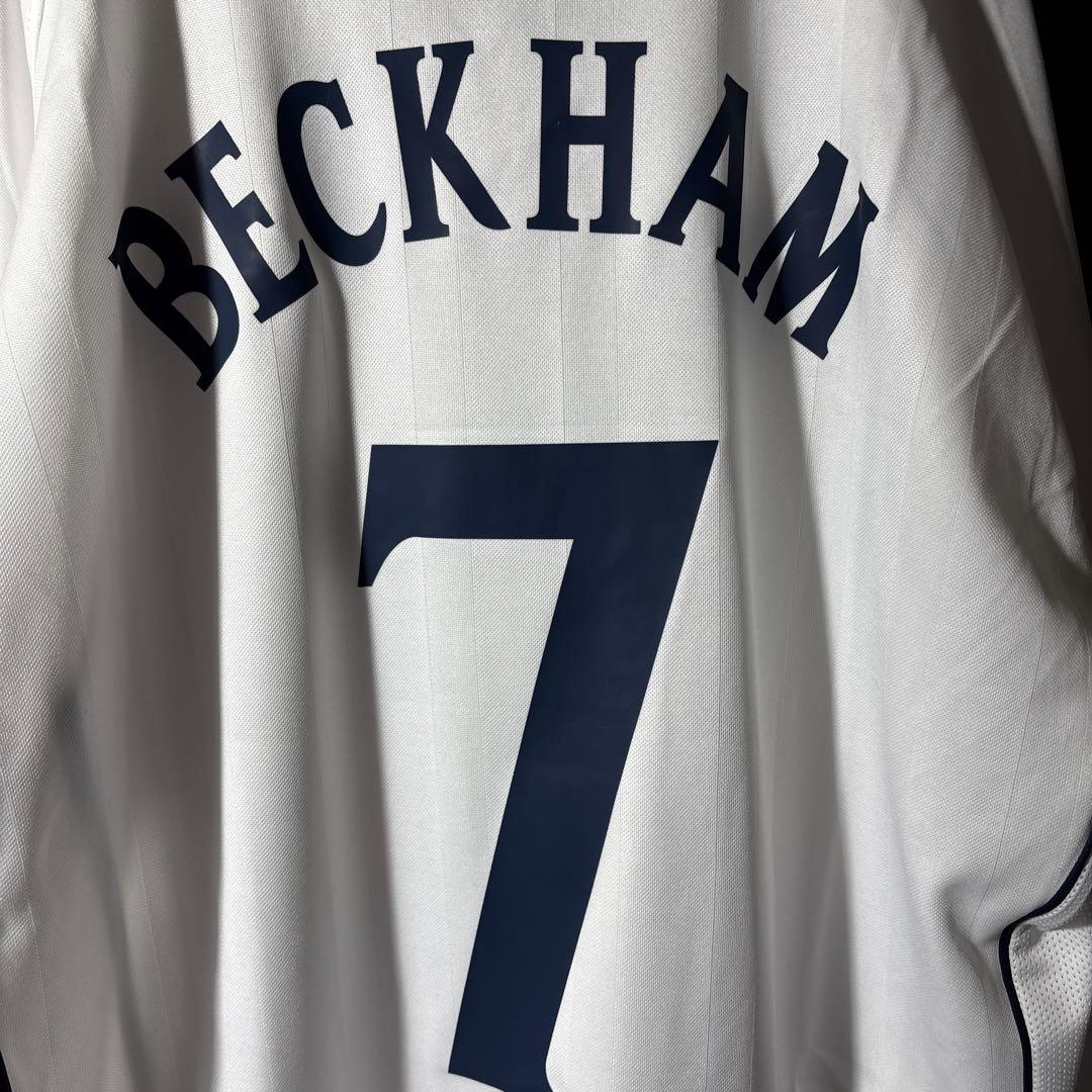 【★ベッカム】 古着 アンブロ イングランド代表 7番 2XL 白 長袖 ホーム