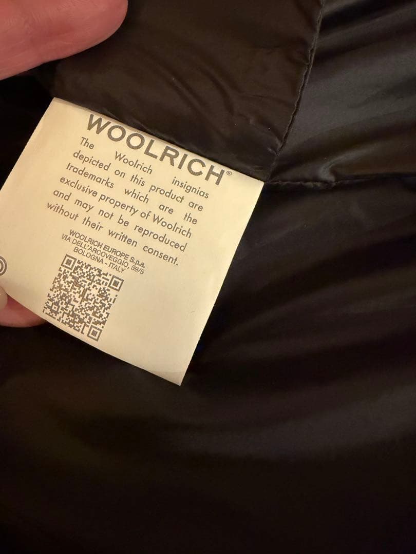 WOOLRICH ダウンジャケット S ブラック ラビットファー