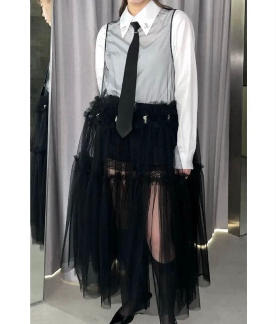 noirkeininomiya 黒チュールワンピース