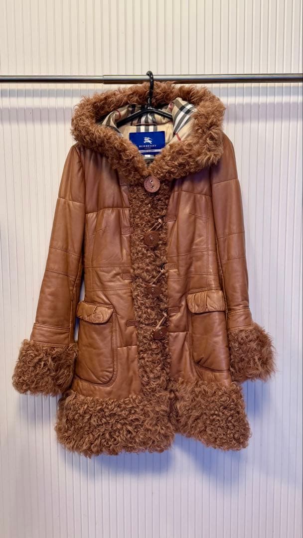 ジンジャー　　バーバリーブルーレーベル　羊皮コート38 ラム