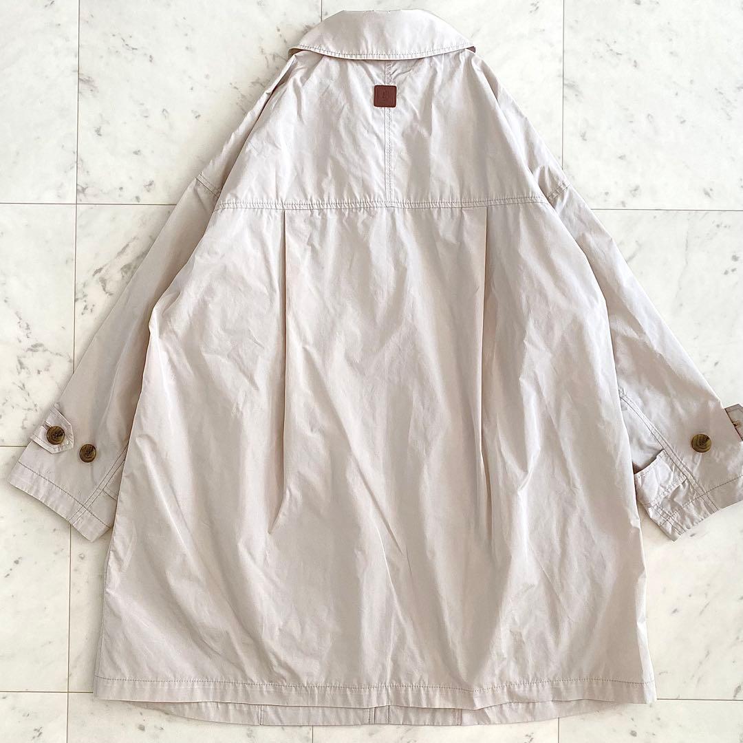 美品 モラビト 上質スプリングコート ロゴワッペン付き 淡ベージュ 38