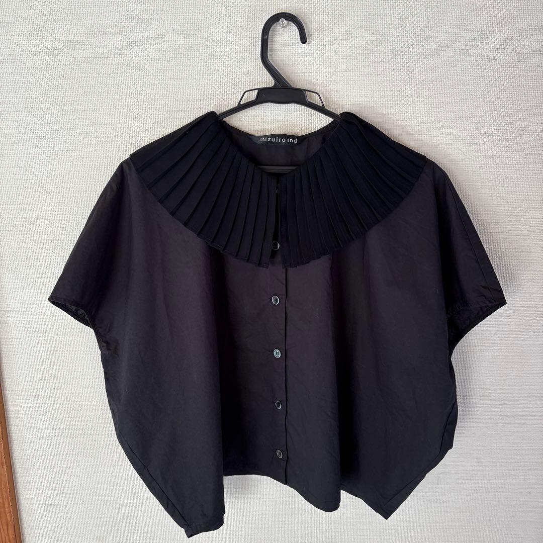 ミズイロインド　プリーツカラーシャツ