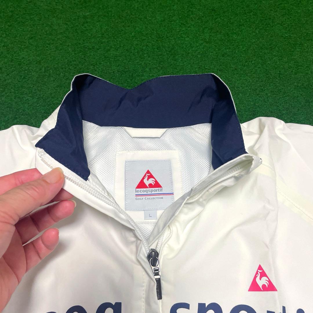 ルコック☆多機能レインウェア☆L☆ホワイト×ターコイズ