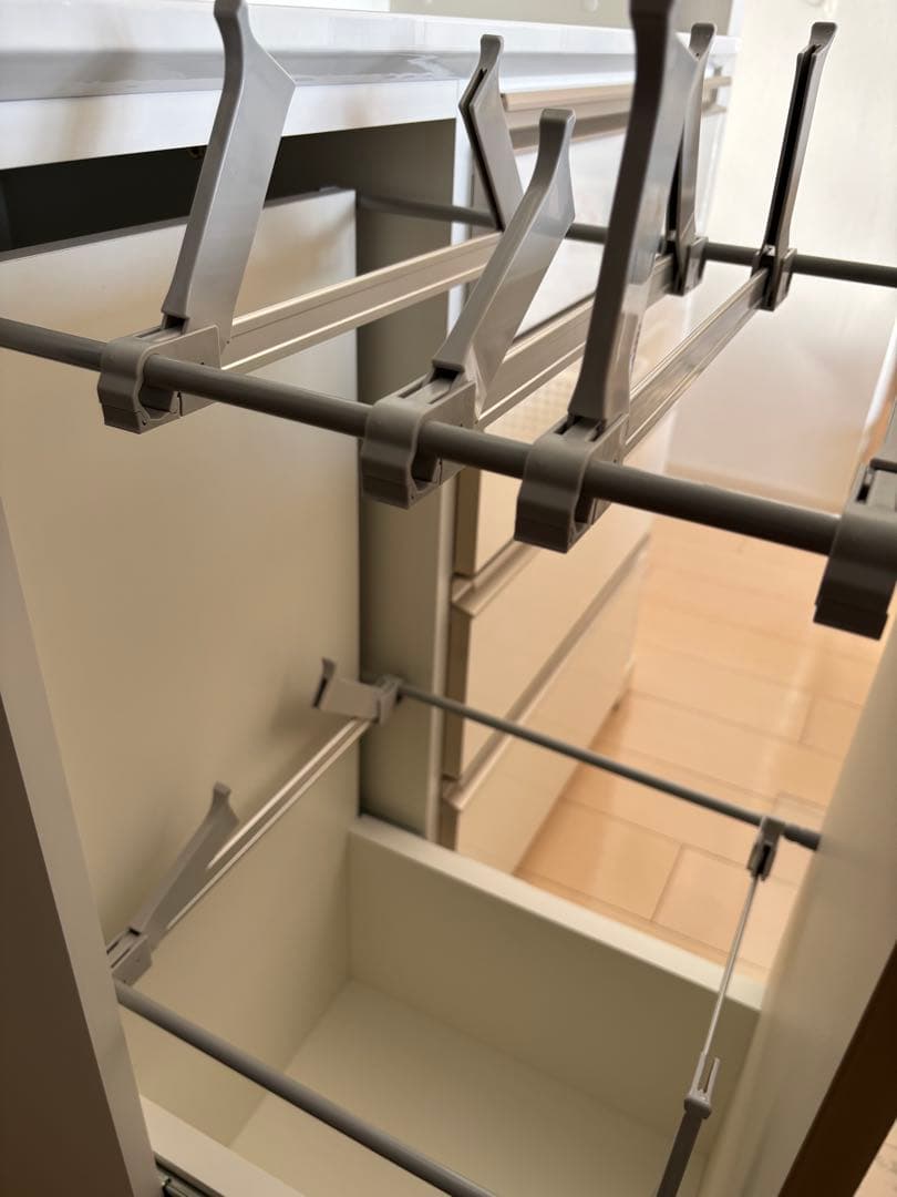 CIEL シエル　オーダー食器棚 4段引き出し ガラス扉　ゴミ箱