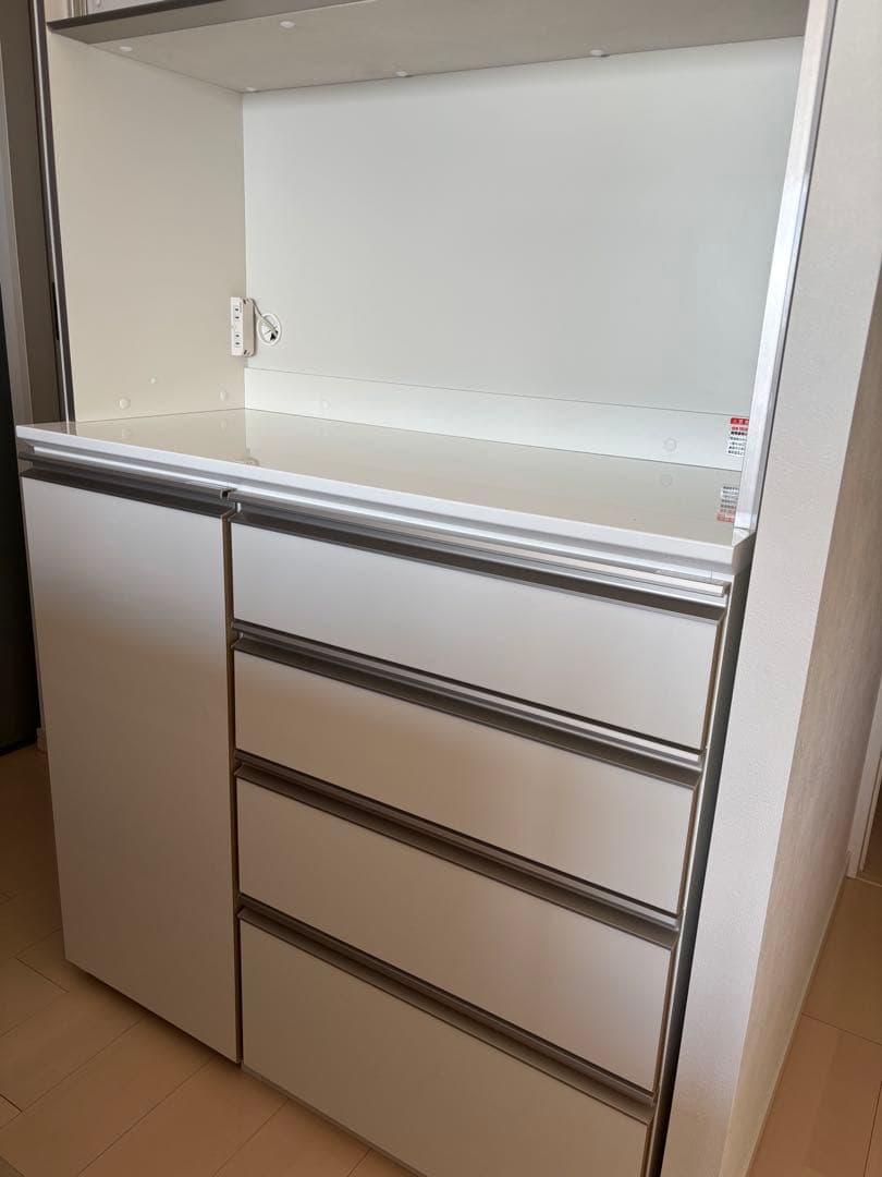 CIEL シエル　オーダー食器棚 4段引き出し ガラス扉　ゴミ箱