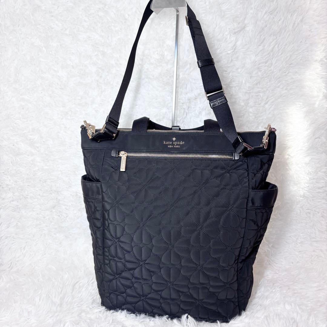 【美品】 大容量 ケイトスペード 3way リュック 黒 ブラック キルティング
