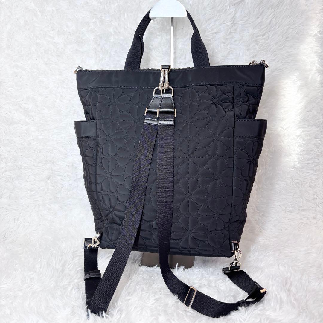 【美品】 大容量 ケイトスペード 3way リュック 黒 ブラック キルティング